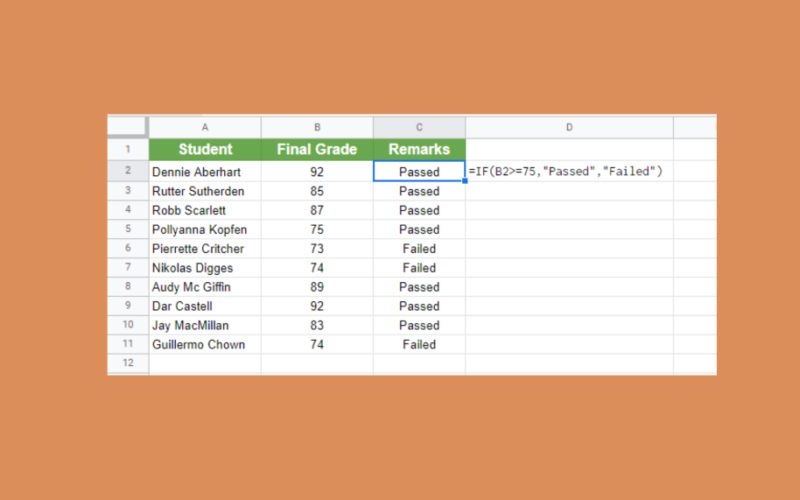 How to Use IF THEN Formula in Google Sheets