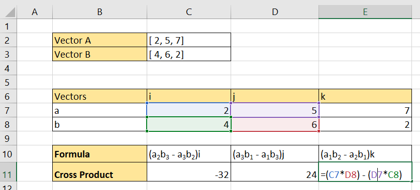 write formula for third component