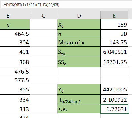 calculate t critical value and standard error