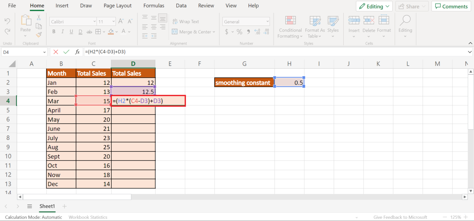 How to Calculate an Exponential Moving Average in Excel - Sheetaki