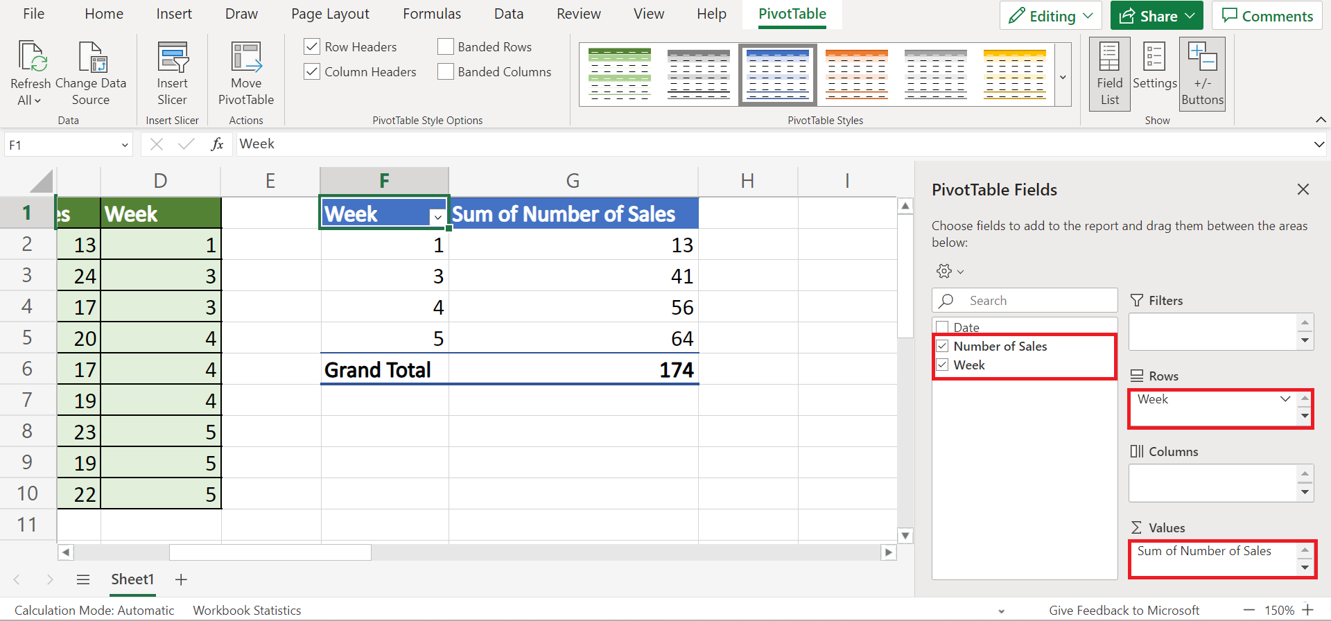 Group Data by Week in Excel