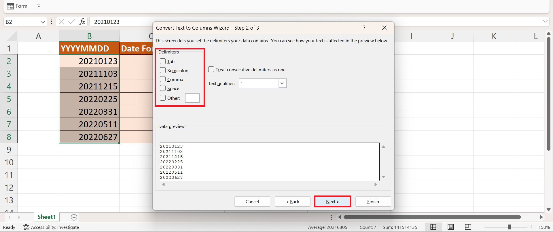 YYYYMMDD to Date Format in Excel