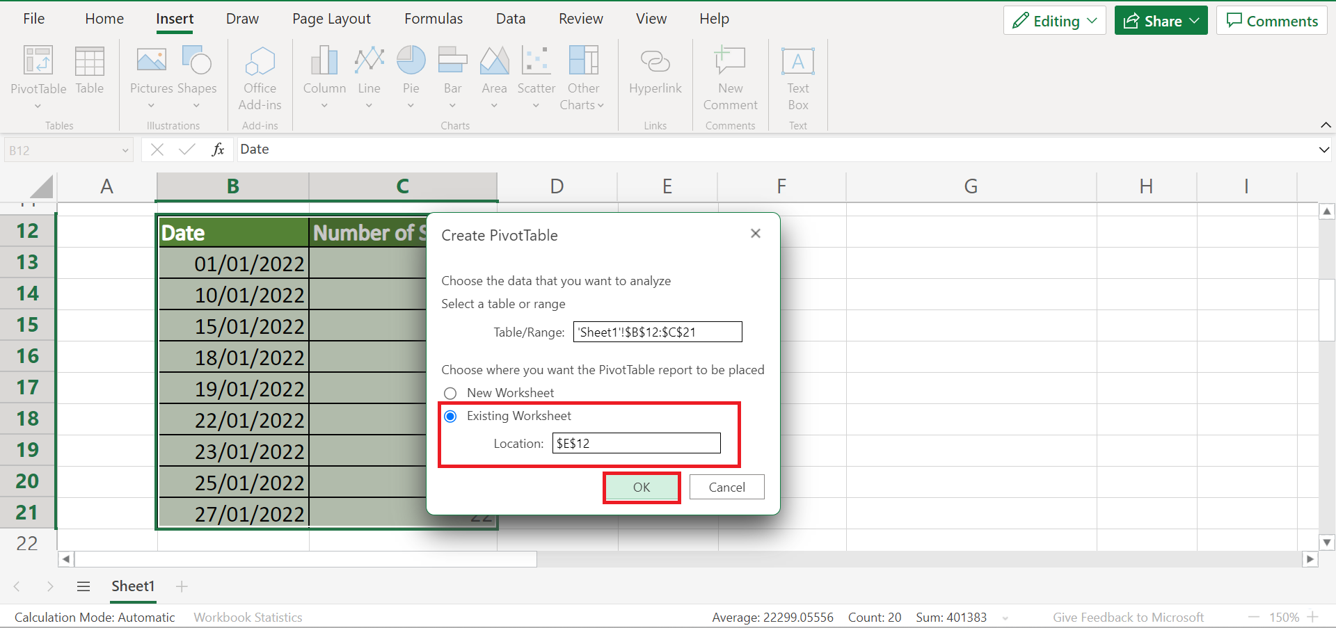 Group Data by Week in Excel