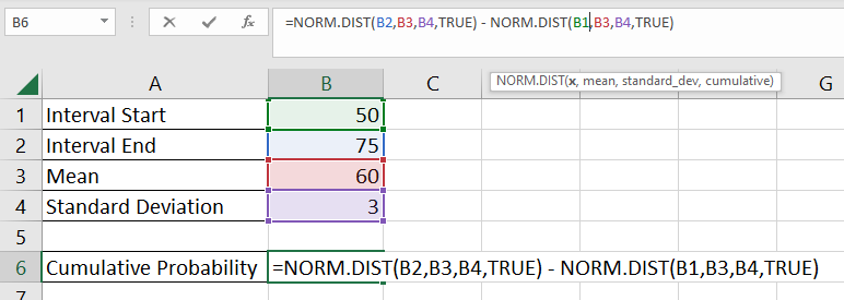 find difference of probabilities