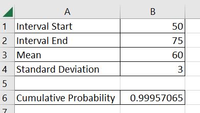 calculate normalCDF probabilities in Excel