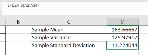 use excel functions to find point estimates in excel