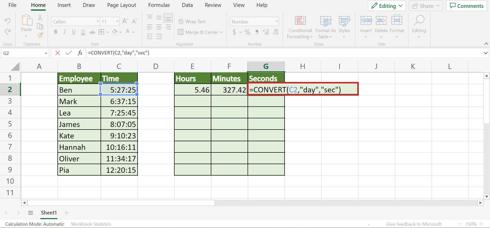 Convert Time into Decimals in Excel