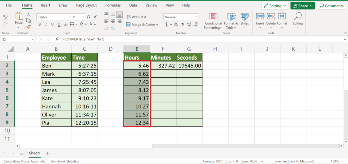 How to Convert Time into Decimals in Excel - Sheetaki