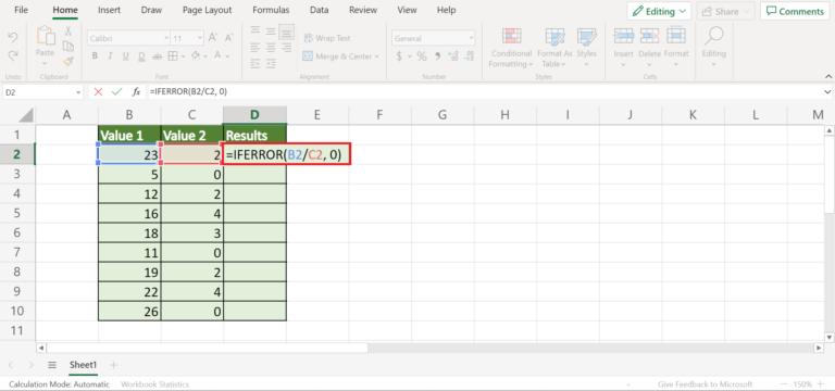 How To Ignore DIV 0 Values In Excel Sheetaki