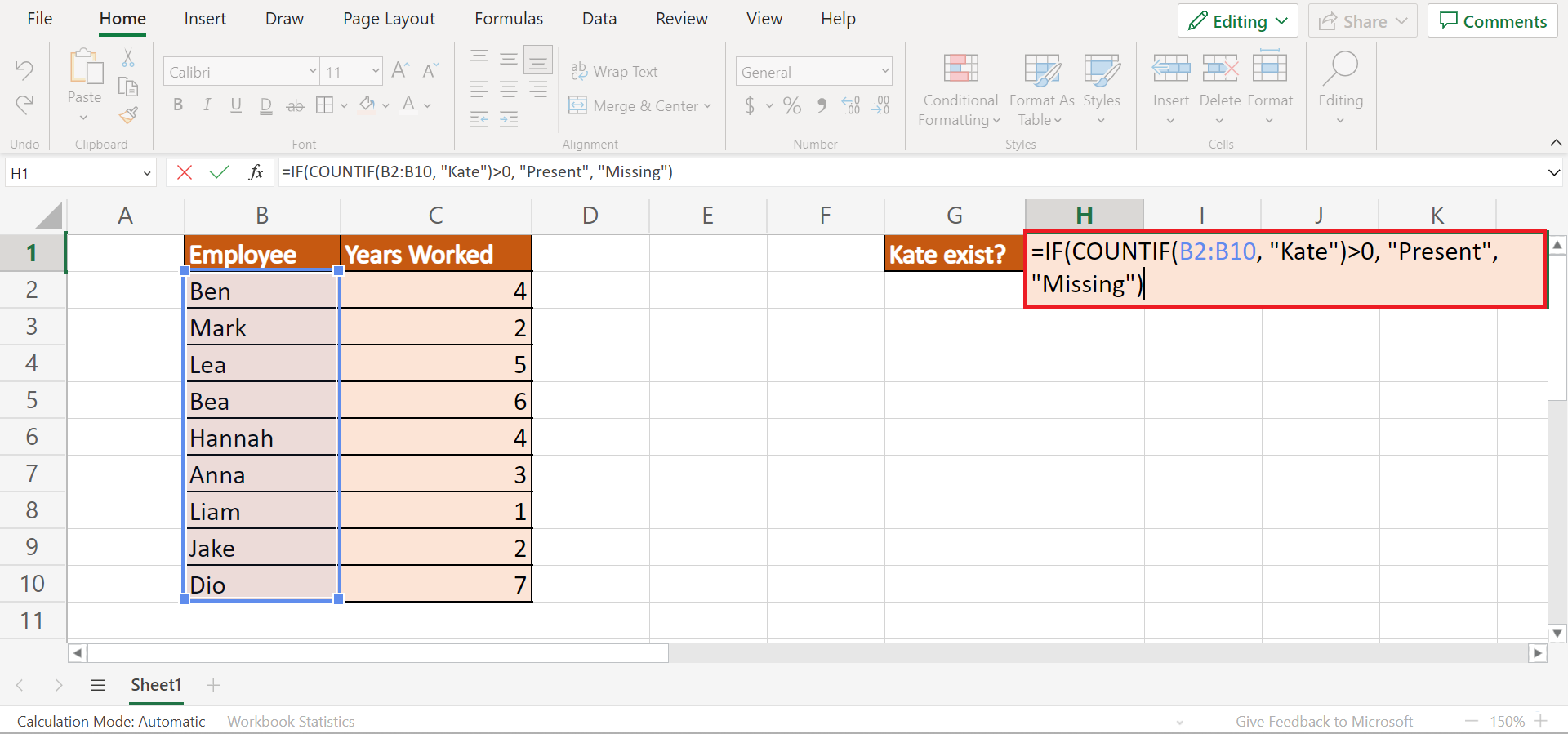 IF Function with Range of Values in Excel