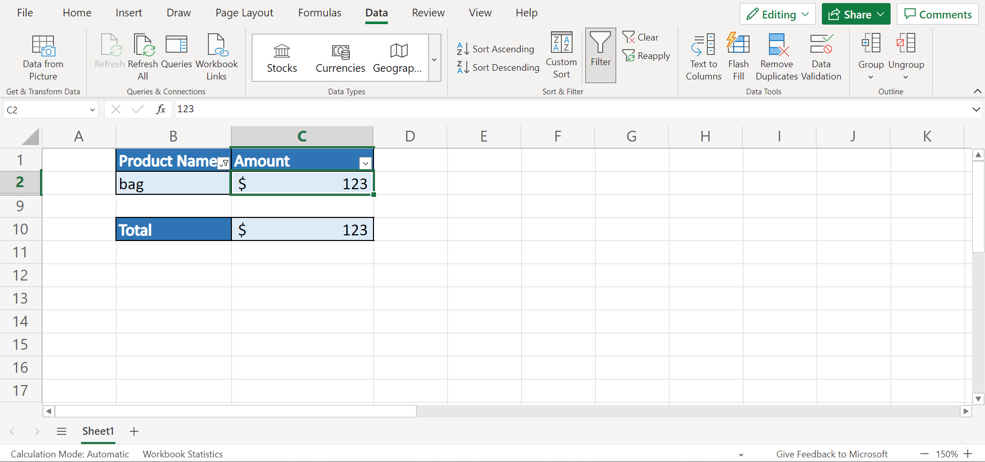 Final dataset