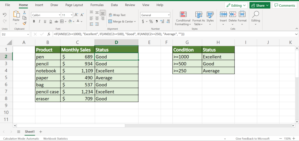 How to Use an IF Function with 3 Conditions in Excel - Sheetaki