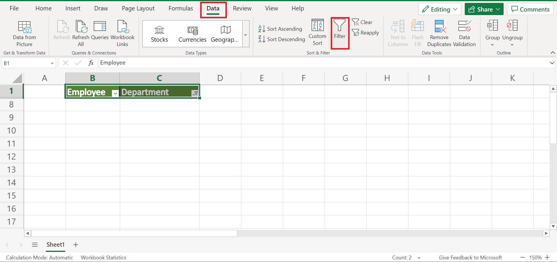 Delete Filtered Rows in Excel
