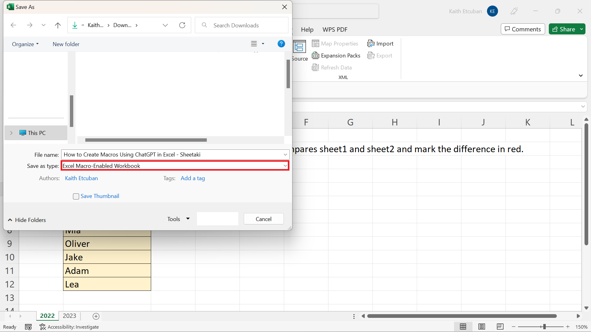 Create Macros Using ChatGPT in Excel