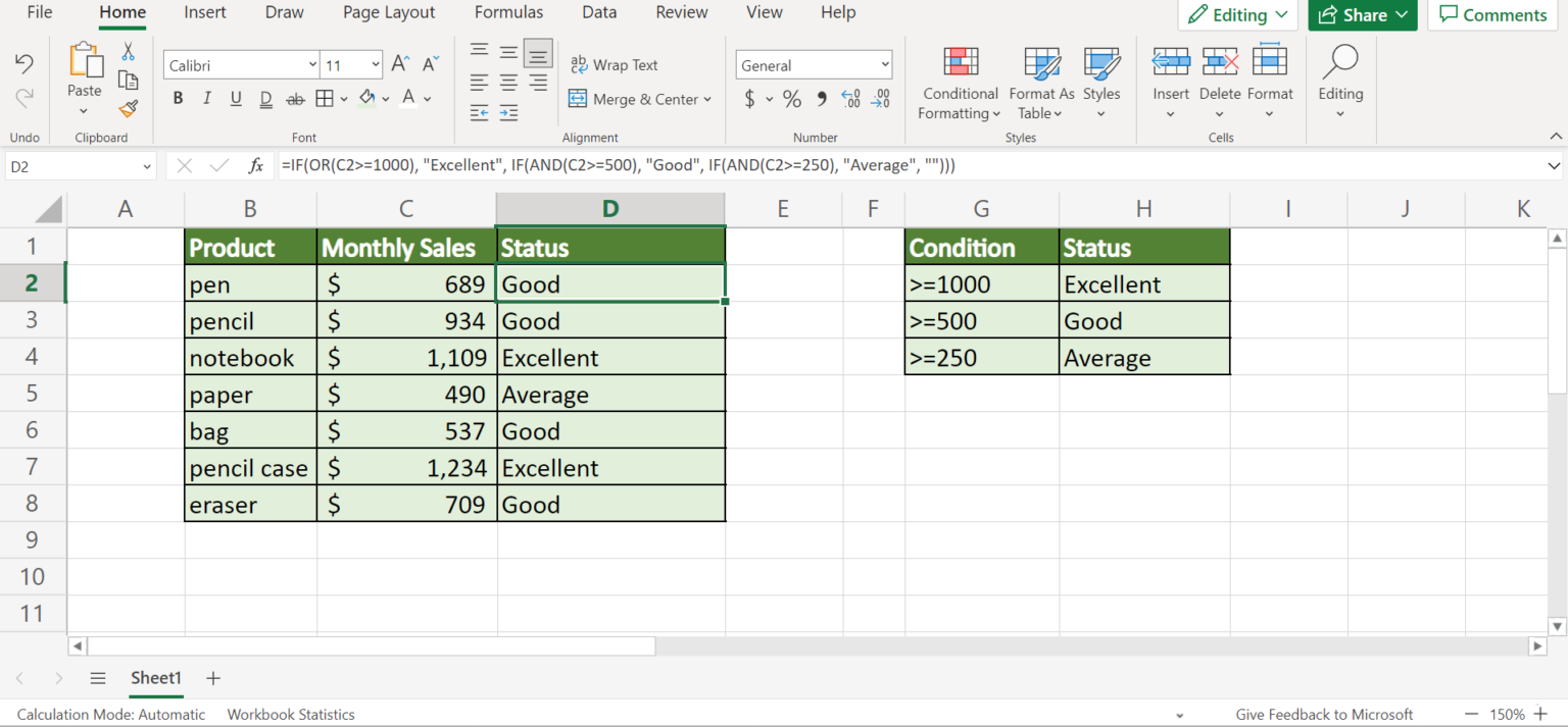 How to Use an IF Function with 3 Conditions in Excel - Sheetaki