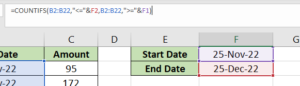 How to Use COUNTIFS with a Date Range in Excel - Sheetaki