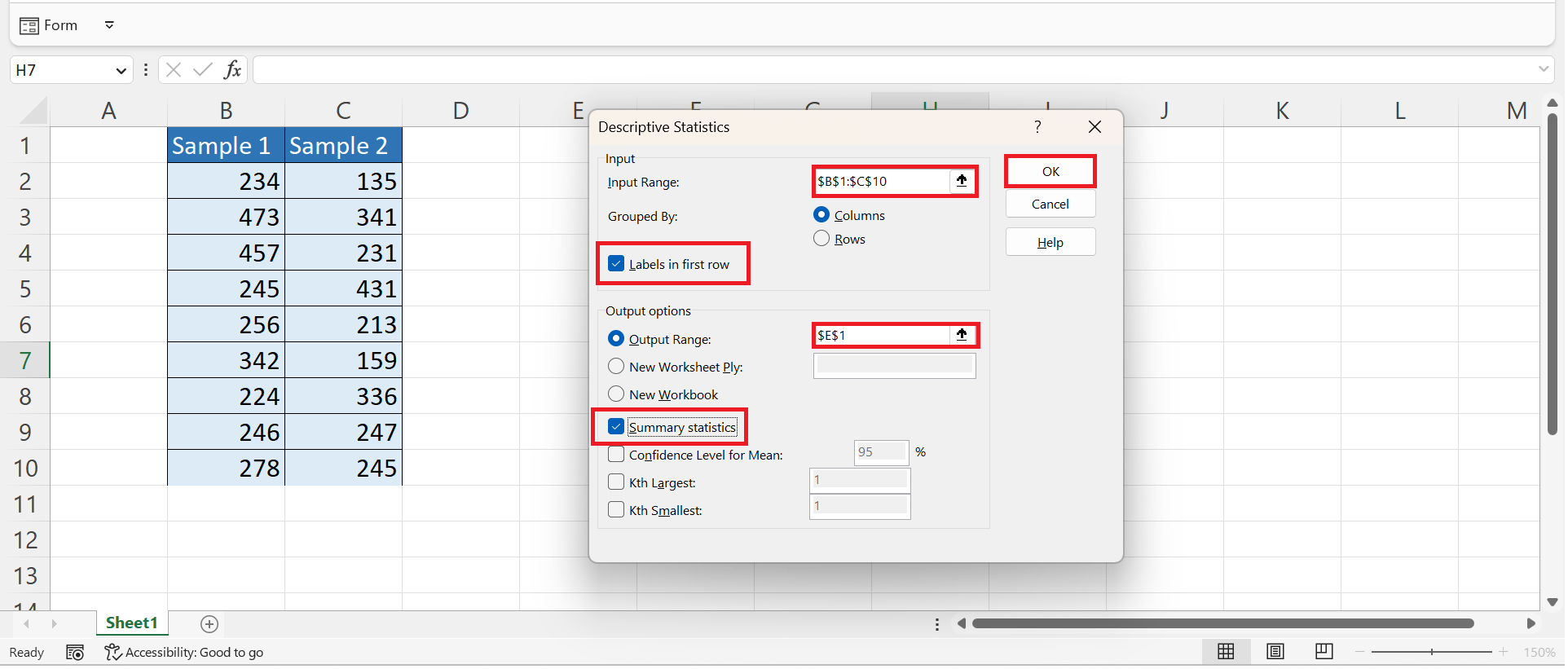 Calculate Standard Error in Excel