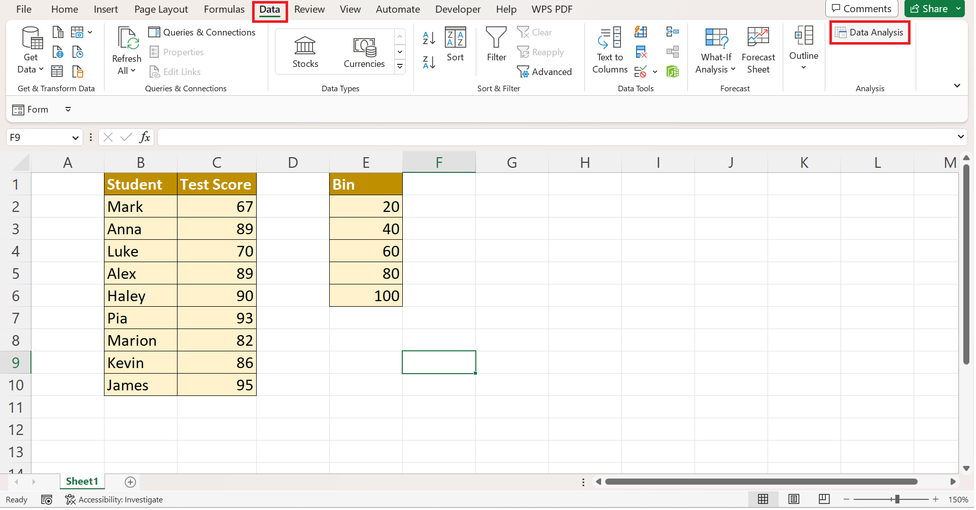 Data Binning in Excel