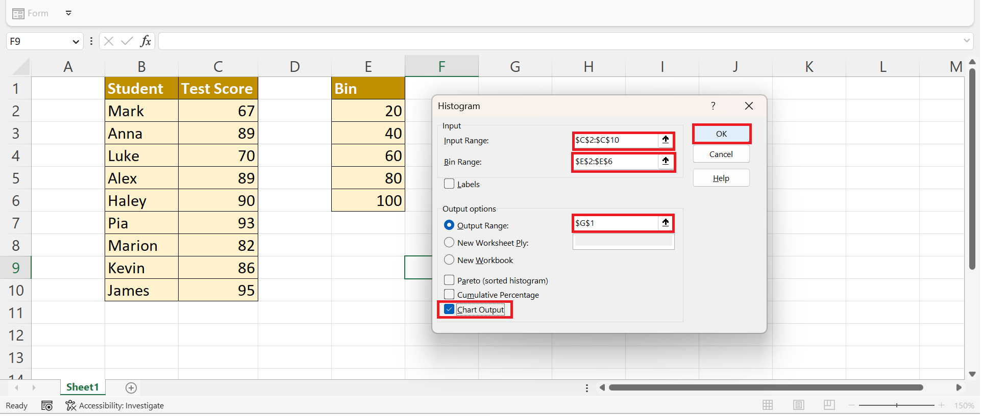 Data Binning in Excel