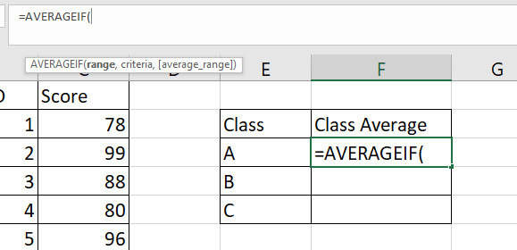 conditional mean in excel with AVERAGEIF