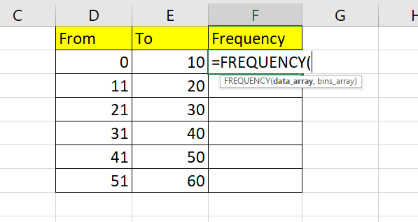 type FREQUENCT function