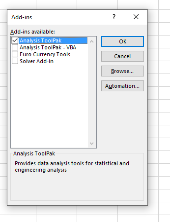 check the analysis toolpak option