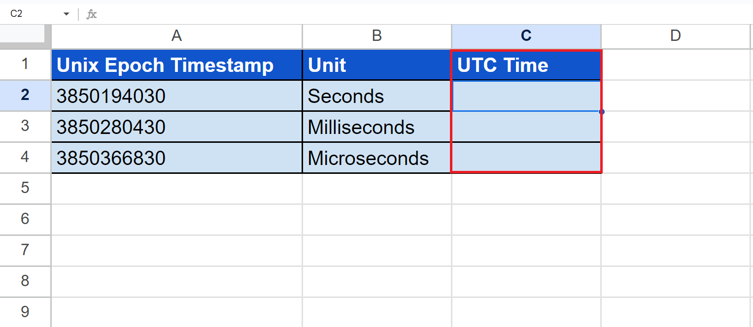 EPOCHTODATE Function in Google Sheets