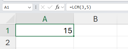 LCM function in Excel